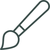 Graphic illustration icon of a paintbrush